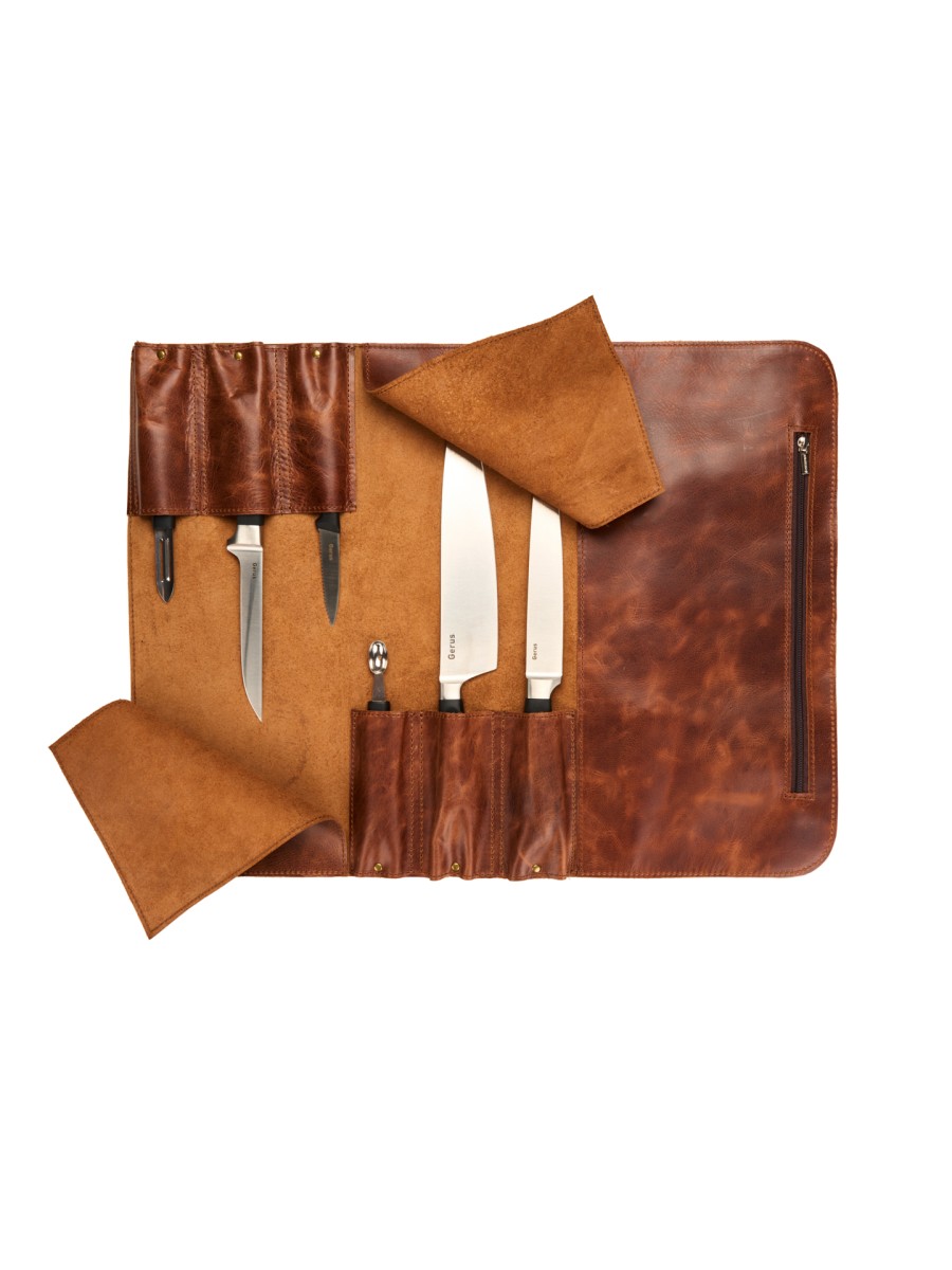 ROLL-LR571 - LEATHER KNIFE ROLL BAG