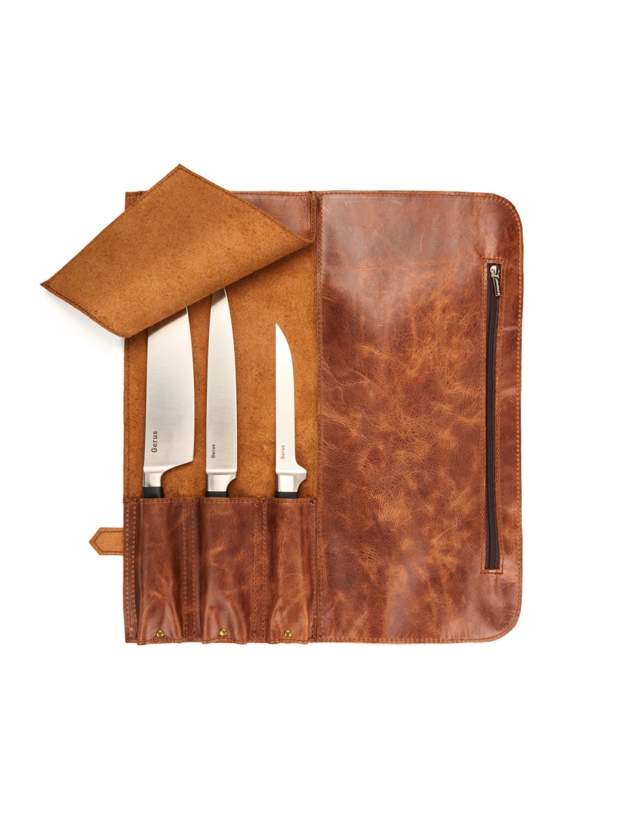 ROLL-LR369 - LEATHER KNIFE ROLL BAG